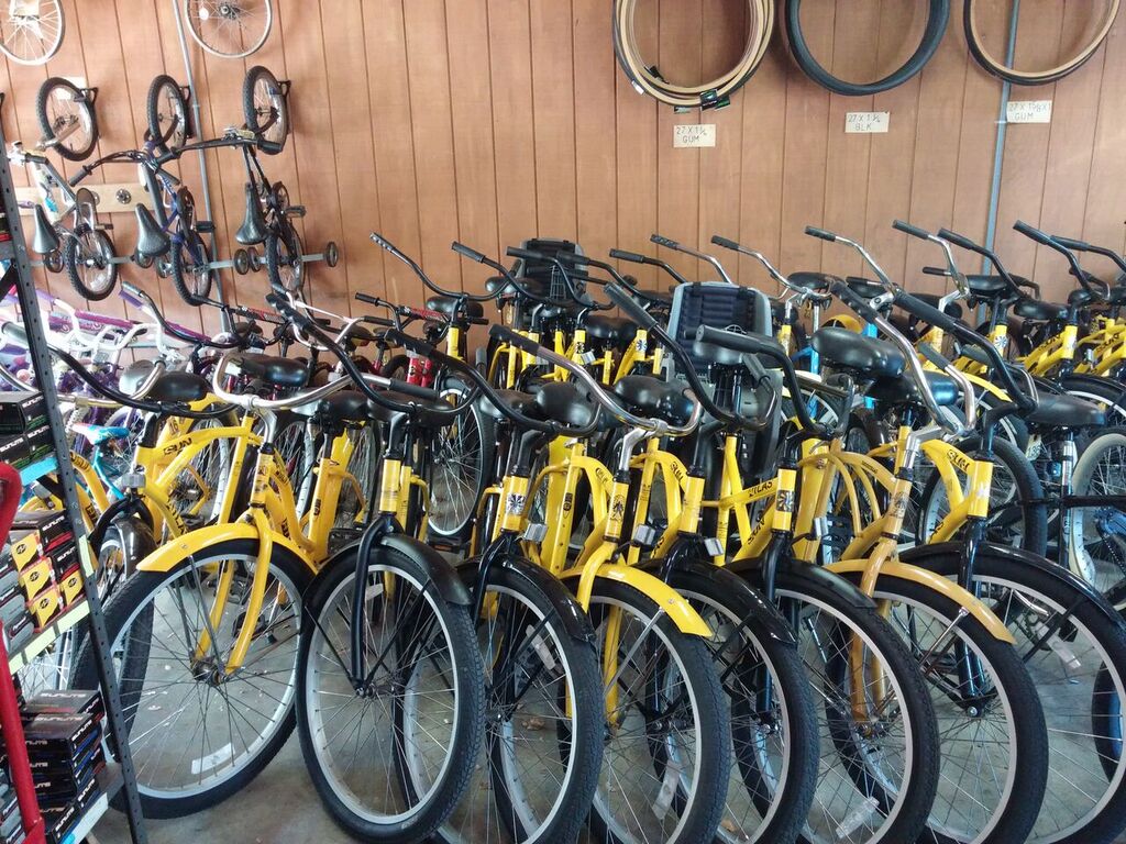 Collection of bicycles for rent at Sypherd Cycles